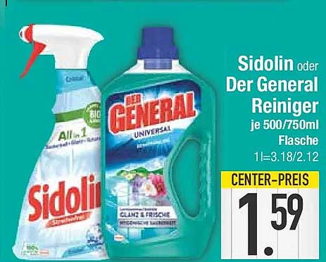 Sidolin oder Der General Reiniger je 500/750ml Flasche