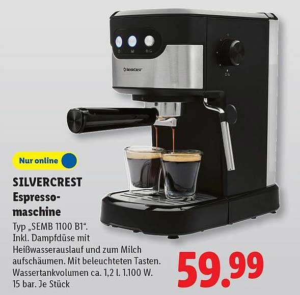 SILVERCREST Espresso-maschine Typ „SEMB 1100 B1“