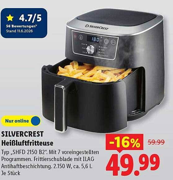 SILVERCREST Heißluftfritteuse