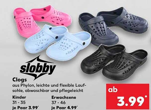 slobby Clogs aus Phylon, leichte und flexible Laufsohle, abwaschbar und pflegeleicht