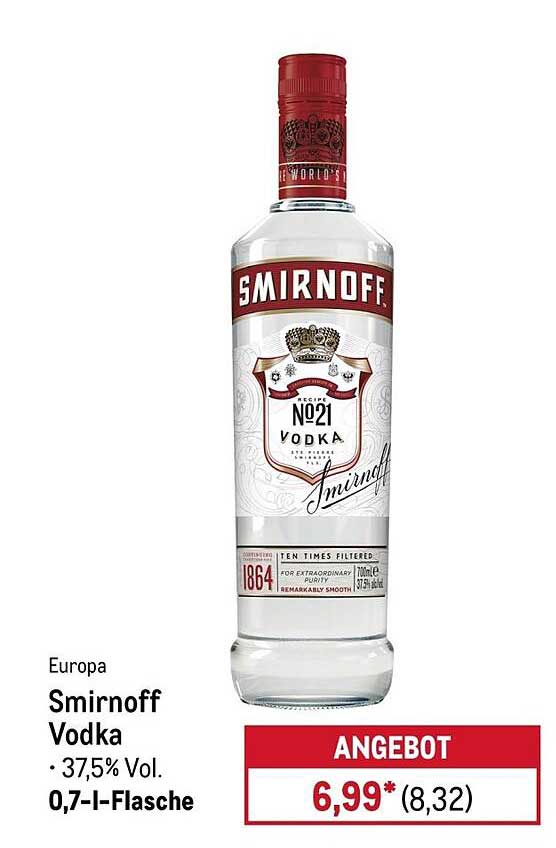 Smirnoff Vodka • 37,5% Vol. 0,7-l-Flasche