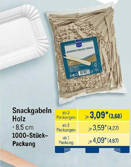 Snackgabel Holz • 8,5 cm 1000-Stück-Packung