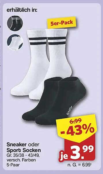 Sneaker oder Sport Socken
