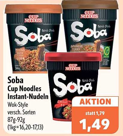Soba Cup Noodles Instant-Nudeln