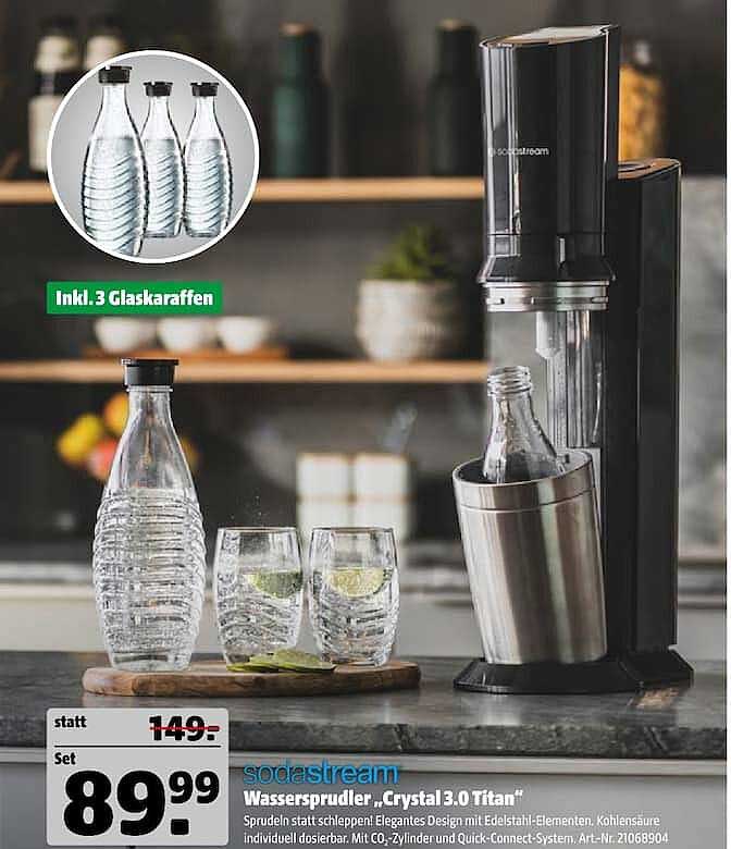 Sodastream Wassersprudler „Crystal 3.0 Titan“