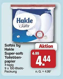Softeis by Hakle Super-soft Toilettenpapier 4-lagig 9 x 100-Blatt-Packung