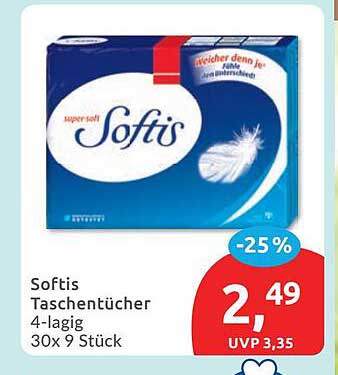 Softis Taschentücher 4-lagig 30x 9 Stück