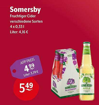 Somersby Fruchtiger Cider verschiedene Sorten 4 x 0,33l