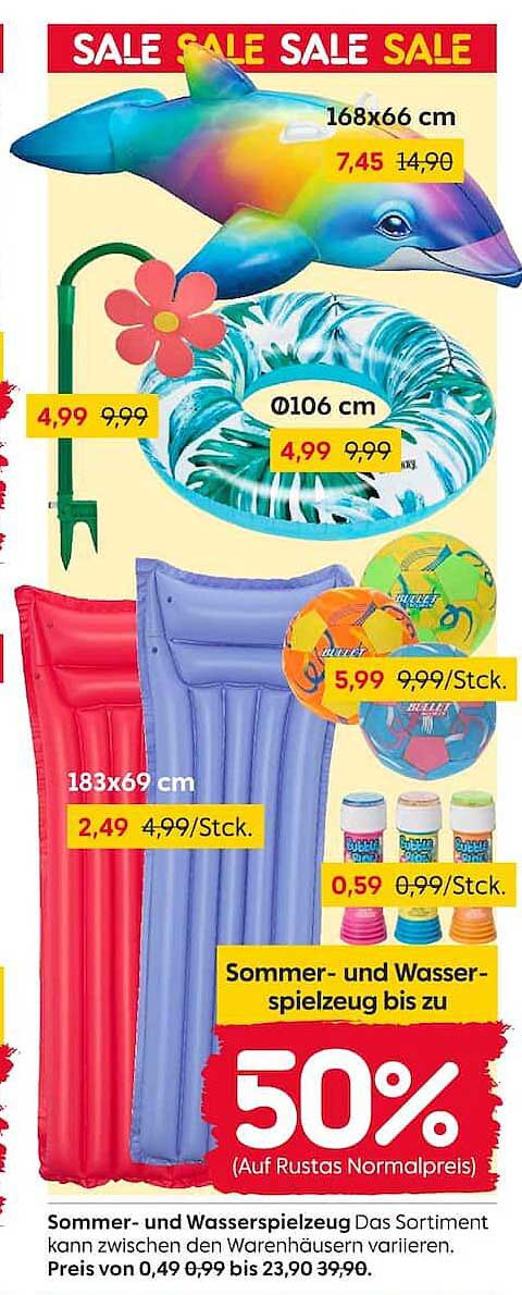 Sommer- und Wasserspielzeug bis zu 50%