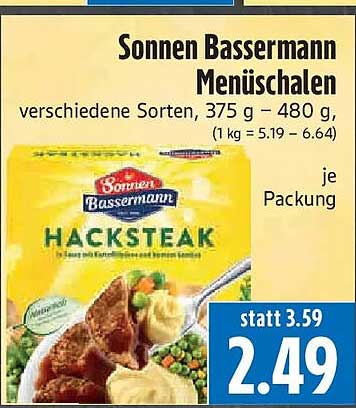 Sonnen Bassermann Menüschalen