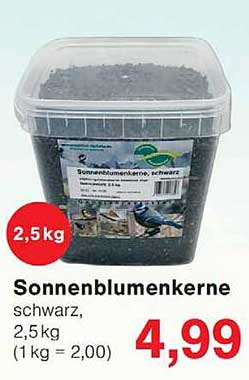 Sonnenblumenkerne schwarz, 2,5kg