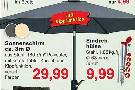 Sonnenschirm ca. 3 m Ø