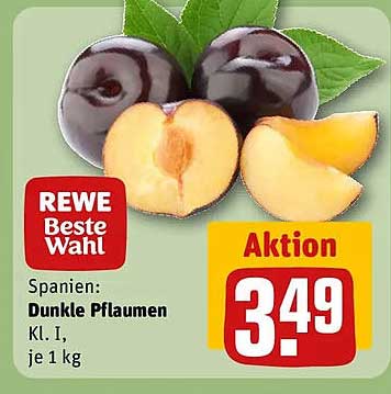 Spanien: Dunkle Pflaumen Kl. I, je 1 kg