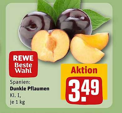 Spanien: Dunkle Pflaumen Kl. I je 1 kg