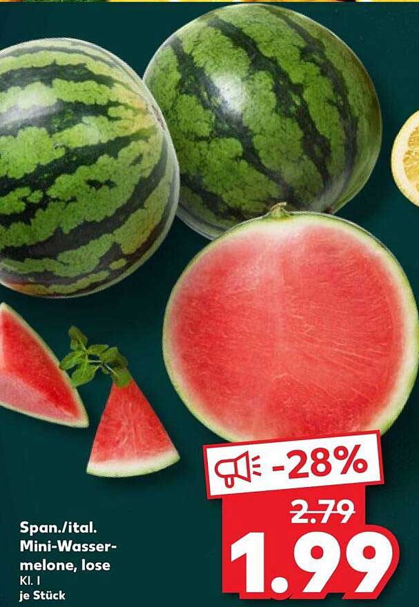 Span./ital. Mini-Wassermelone, lose Kl. I je Stück