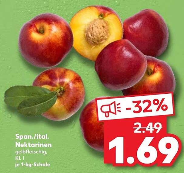 Span./ital. Nektarinen gelbfleischig, Kl. I, je 1-kg-Schale