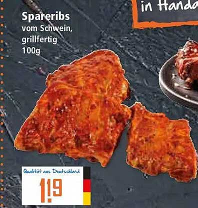 Spareribs vom Schwein, grillfertig 100g