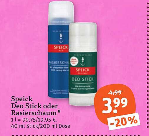 Speick Deo Stick oder Rasierschaum