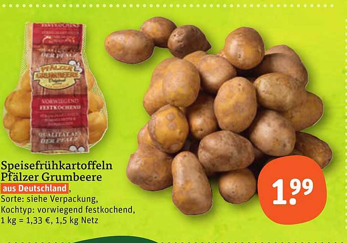 Speisefrühkartoffeln Pfälzer Grumbeere