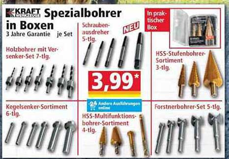 Spezialbohrer in Boxen