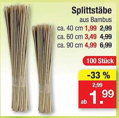 Splittstäbe aus Bambus