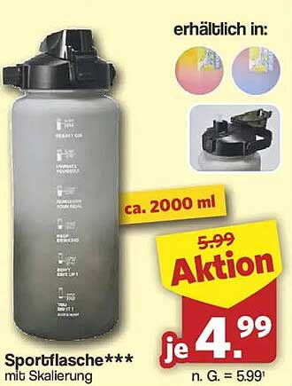 Sportflasche*** mit Skalierung