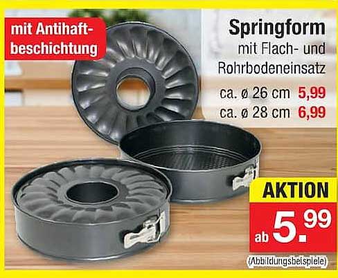 Springform mit Flach- und Rohrbodeneinsatz