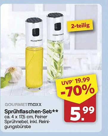 Sprühflaschen-Set** ca. 4 x 17,5 cm, Feiner Sprühnebel, inkl. Reinigungsbürste