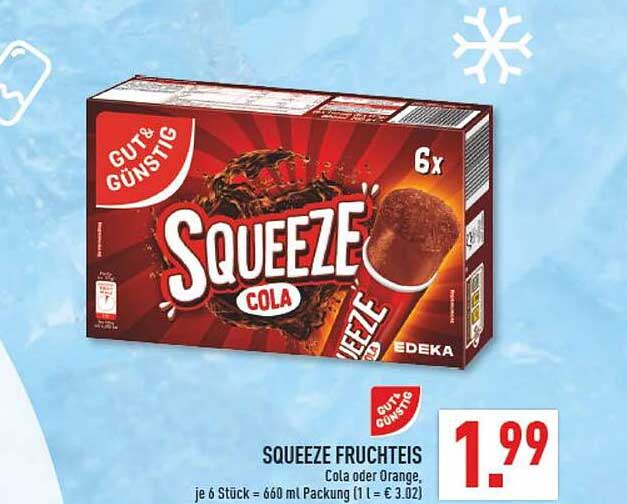SQUEEZE FRUCHTEIS Cola oder Orange