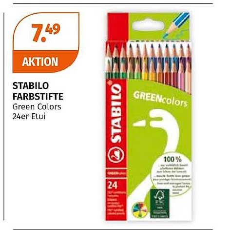 STABILO FARBSTIFTE Green Colors 24er Etui