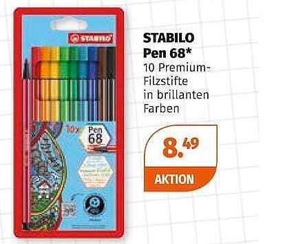 STABILO Pen 68* 10 Premium-Filzstifte in brillanten Farben