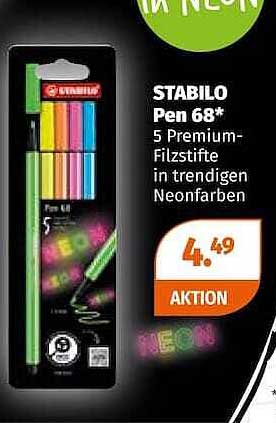 STABILO Pen 68* 5 Premium-Filzstifte in trendigen Neonfarben