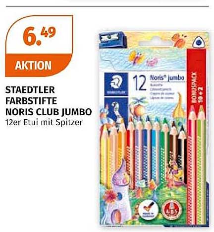 STAEDTLER FARBSTIFTE NORIS CLUB JUMBO 12er Etui mit Spitzer
