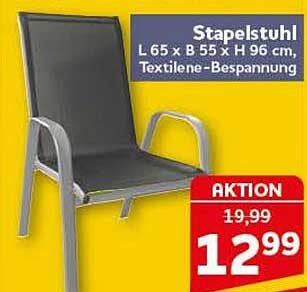 Stapelsuhl L 65 x B 55 x H 96 cm, Textilene-Bespannung