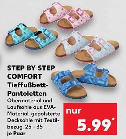 STEP BY STEP COMFORT Tieffußbett-Pantoletten