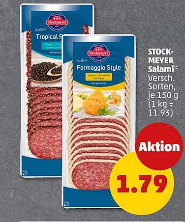 STOCKMEYER Salami* Versch. Sorten, je 150 g (1 kg = 11.93)