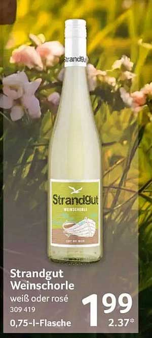 Strandgut Weinschorle weiß oder rosé 0,75-l-Flasche