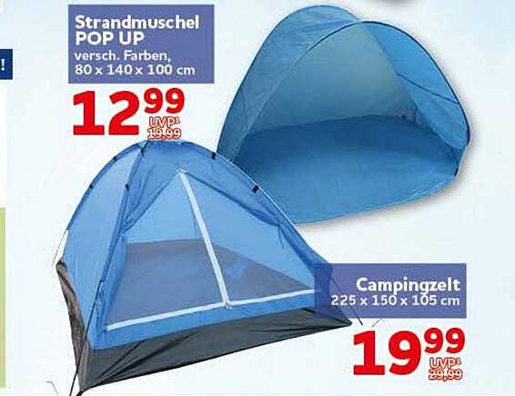 Strandmuschel POP UP versch. Farben, 80 x 140 x 100 cm