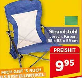 Strandstuhl versch. Farben, 55 x 52 x 55 cm