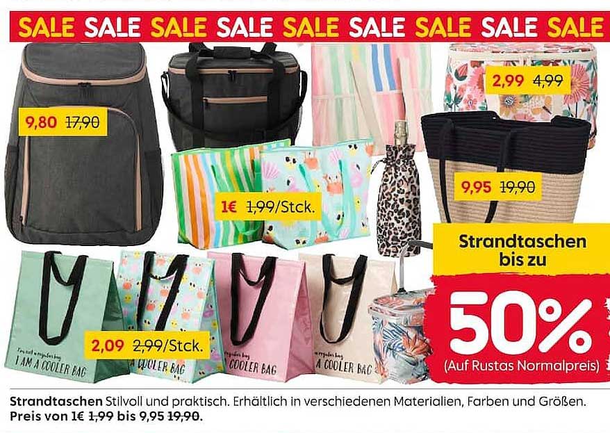 Strandtaschen bis zu 50%