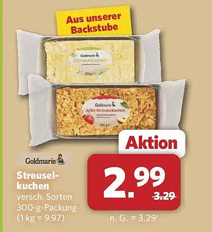 Streuselkuchen versch. Sorten 300-g-Packung (1 kg = 9,97)