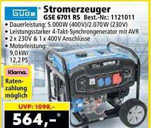 Stromerzeuger GSE 6701 RS Best.-Nr.: 1121011
