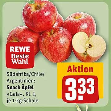 Südafrika/Chile/Argentinien: Snack Äpfel »Gala«, Kl. I, je 1-kg-Schale