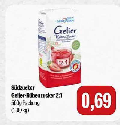Südzucker Gelier-Rübenzucker 2:1 500g Packung (1,38/kg)