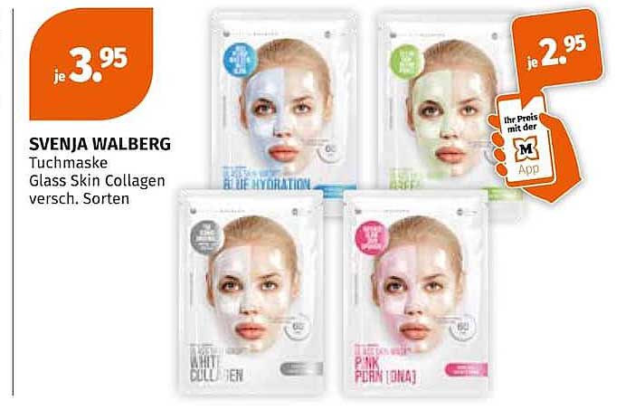 SVENJA WALBERG Tuchmaske Glass Skin Collagen versch. Sorten