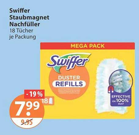 Swiffer Staubmagnet Nachfüller 18 Tücher je Packung