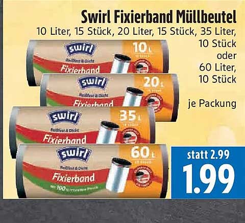 Swirl Fixierband Müllbeutel