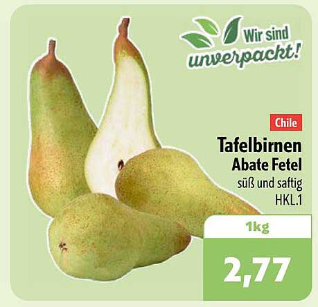 Tafelbirnen Abate Fetel süß und saftig HKL.1