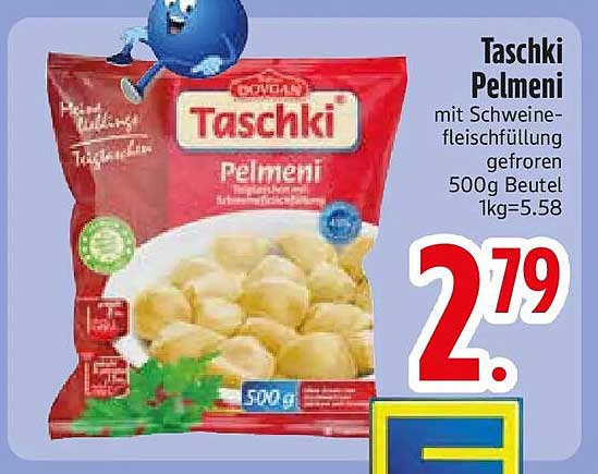 Taschki Pelmeni mit Schweinefleischfüllung gefroren 500g Beutel 1kg=5.58