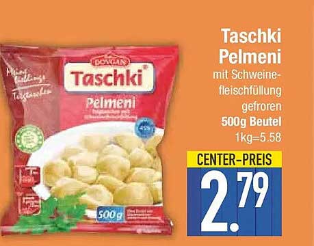 Taschki Pelmeni mit Schweinefleischfüllung gefroren 500g Beutel